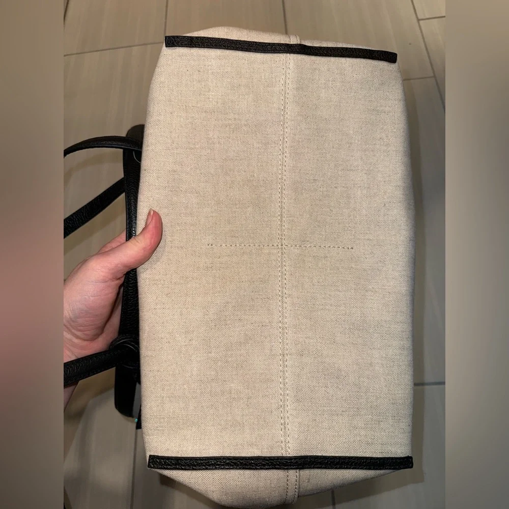 Toteme Canvas Travel Tote, Ecru Black - Picture 7 of 7